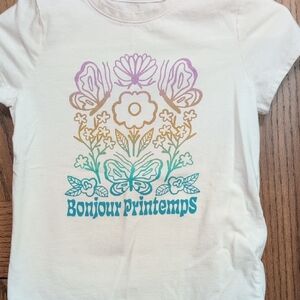 Cat & Jack Kids Tee - White with Pastel Floral Design